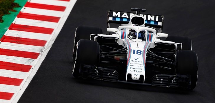 Stroll durante los primeros test de Montmeló