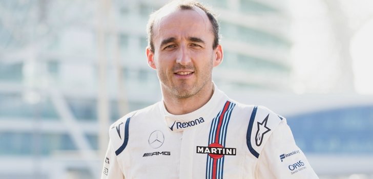 Kubica posa con el mono de Williams