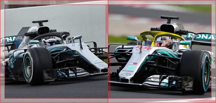 Mercedes: Bottas en negro, Hamilton en amarillo
