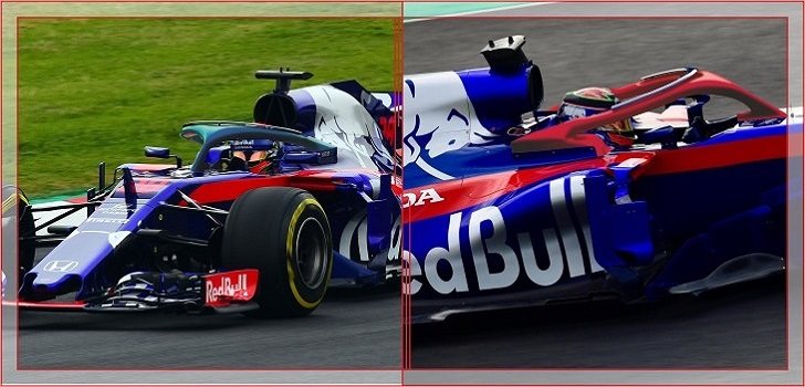 Toro Rosso: Hartley en azul, Gasly en rojo