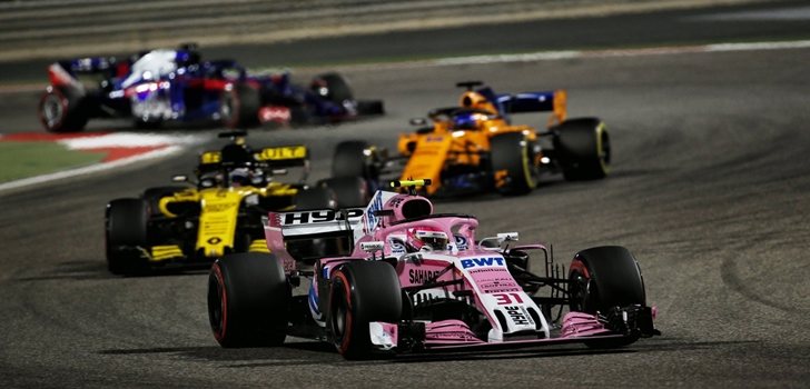 Ocon, en el Gran Premio de Baréin 2018