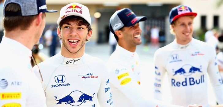 Gasly, junto a Ricciardo y Hartley