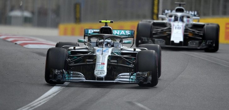 Valtteri Bottas, durante el GP de Azerbaiyán 2018