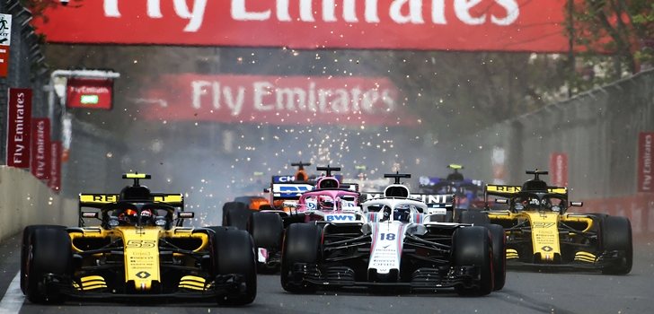 Sainz, durante el GP de Azerbaiyán 2018