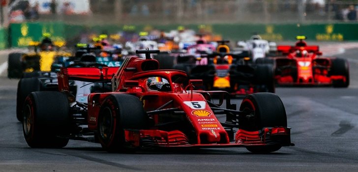 Vettel rueda en Bakú 2018