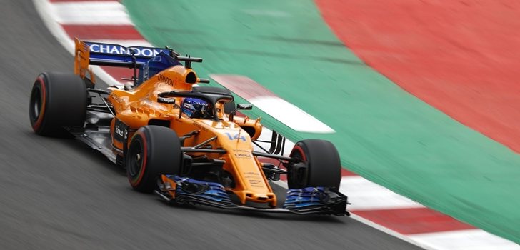 Alonso rueda en Montmeló