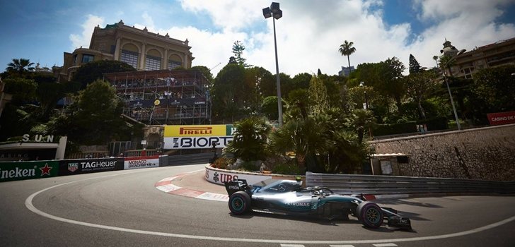 Bottas rueda en Mónaco 2018
