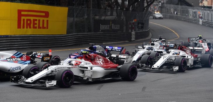 Charles Leclerc, en la salida del GP de Mónaco 2018