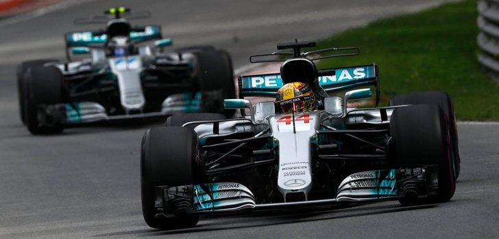 Hamilton y Bottas, en el GP de Canadá 2017