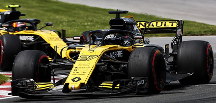 Sainz persigue a Hülkenberg durante el GP de Canadá