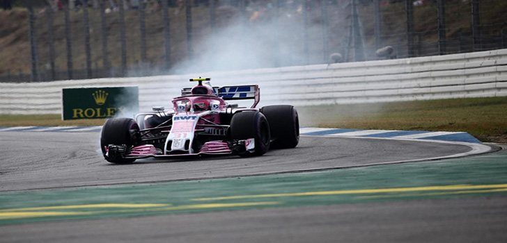 Pequeño error de Ocon durante el GP de Alemania