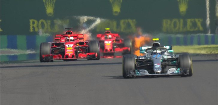Bottas, Vettel y Räikkönen