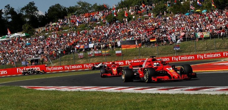 Vettel rueda en Hungría 2018