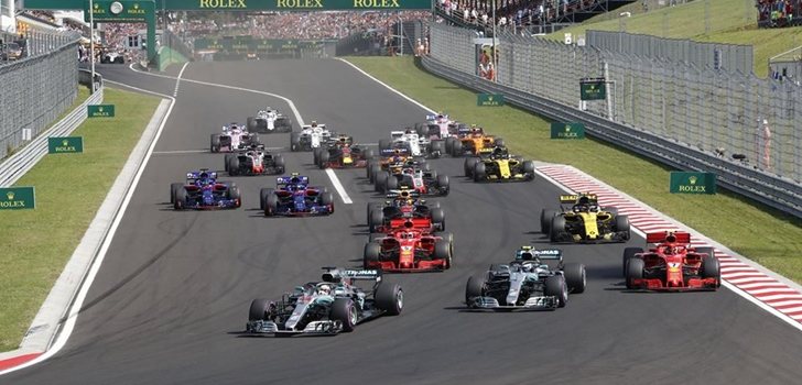 Los pilotos de F1 en la salida de Hungría