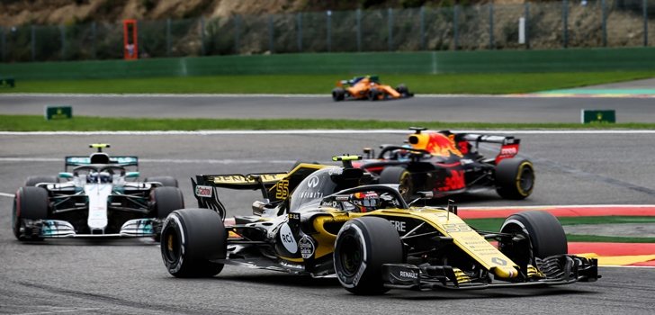 Sainz, durante el GP de Bélgica