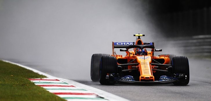 Lando Norris rueda en Spa