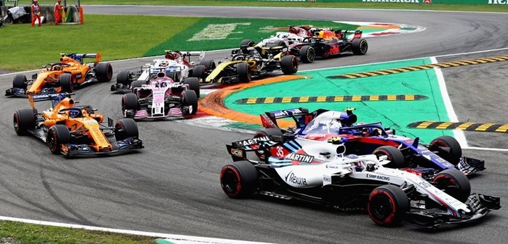 Gasly, en la salida de Monza 2018