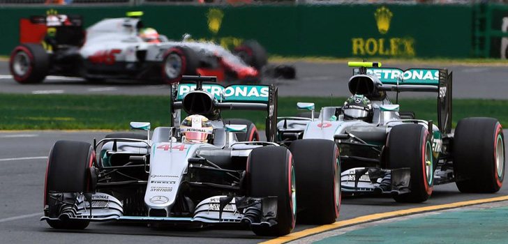 Rosberg y Hamilton 2016