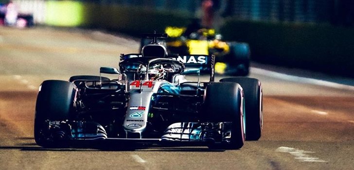 Hamilton, en el GP de Singapur 2018