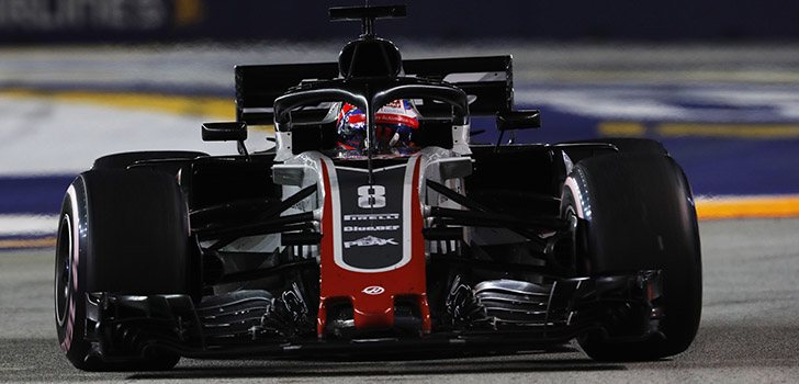 Grosjean, durante el pasado GP de Singapur