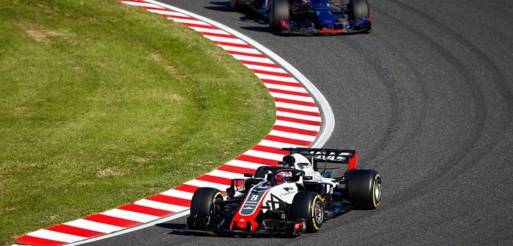 Grosjean rueda en Suzuka