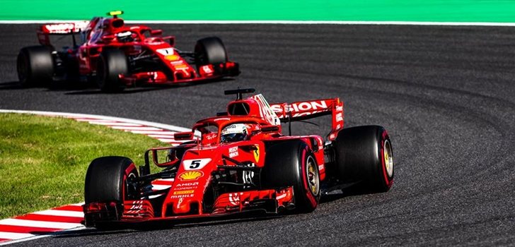 Vettel, durante el GP de Japón 2018