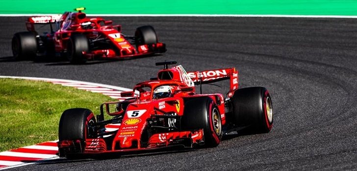 Los Ferrari, en Suzuka