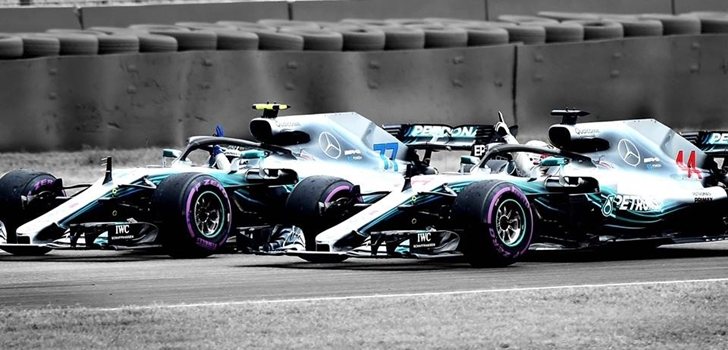 Hamilton y Bottas celebran un doblete