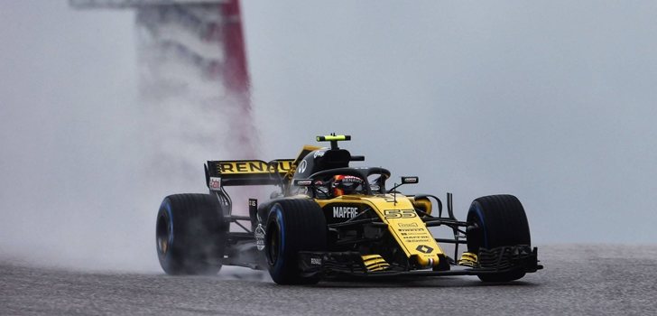 Sainz rueda sobre mojado en Austin