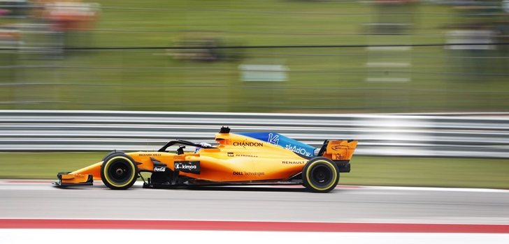 Alonso rueda en Austin