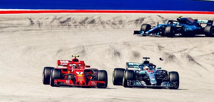 Hamilton y Räikkönen en Austin