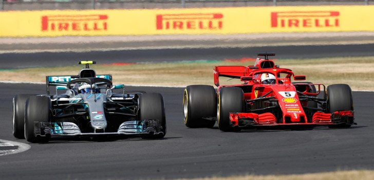 Bottas y Vettel GP Gran Bretaña 2018