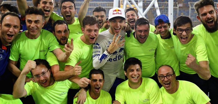 Toro Rosso celebra la cuarta posición de Gasly