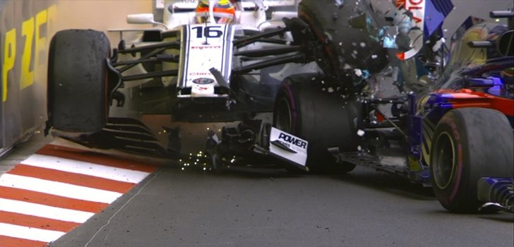 Choque entre Leclerc y Hartley