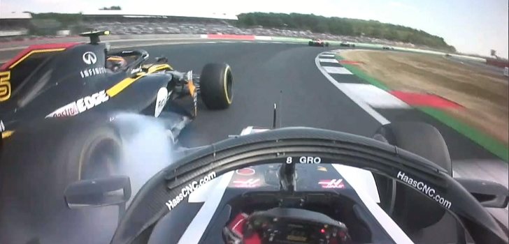 Grosjean golpea a Sainz