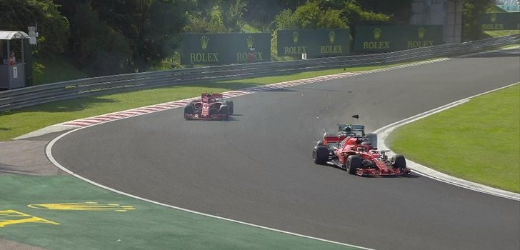 Bottas y Vettel se tocan en Hungría