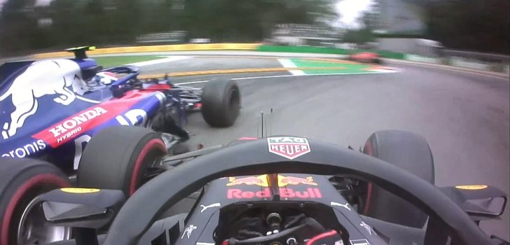 Ricciardo choca con Gasly