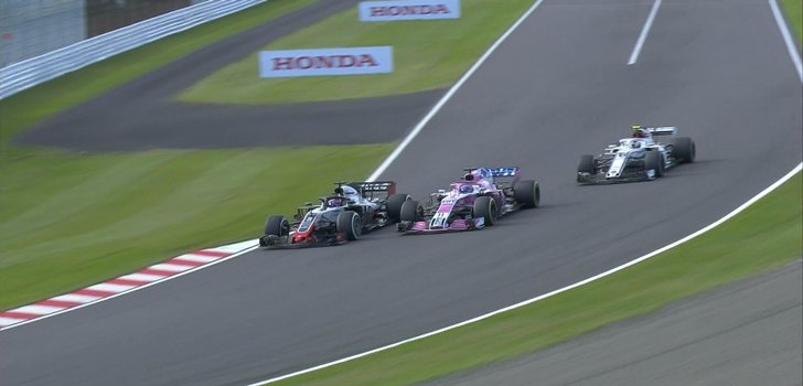 Grosjean, Pérez y Leclerc luchan por posición en Suzuka