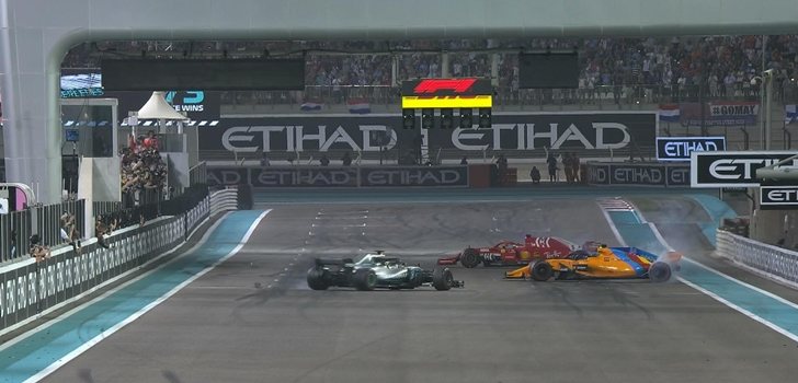 Alonso, Hamilton y Vettel trompean en Abu Dabi