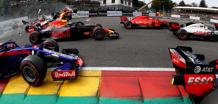 El escalofriante accidente de Fernando Alonso en la salida del GP de Bélgica