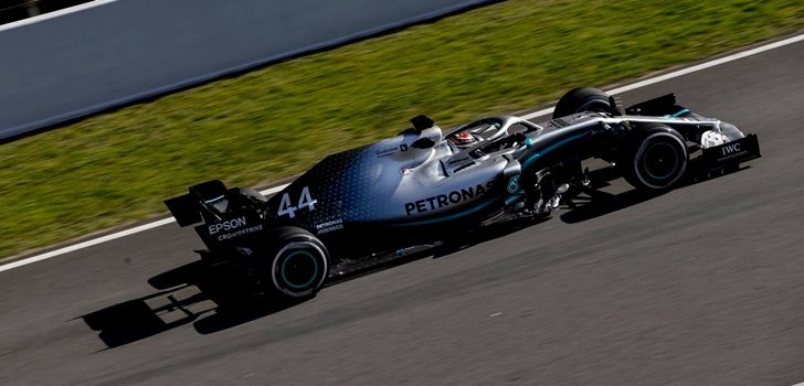 Hamilton, en los test de Montmeló