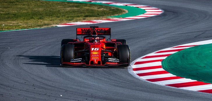 Leclerc rueda en Montmeló