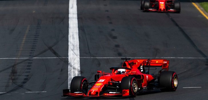 Vettel y Leclerc en el GP de Australia 2019