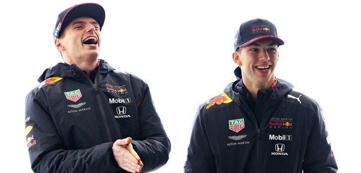 Verstappen y Gasly, sonrientes