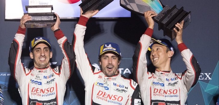 PAlonso, Buemi y Nakajima en el podio de Sebring