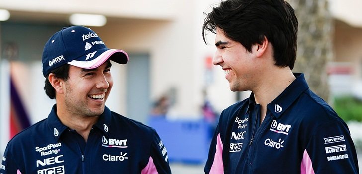 Pérez y Stroll en el trazado de Sakhir