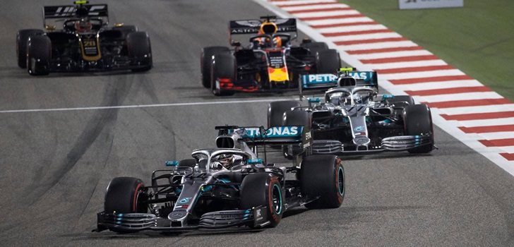 Los Mercedes, en el GP de Baréin 2019