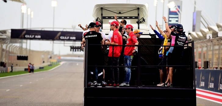 Los pilotos de F1, en Baréin