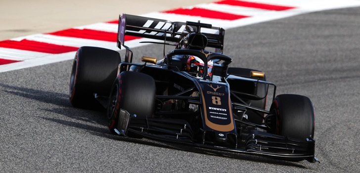 Grosjean rueda en Baréin 2019