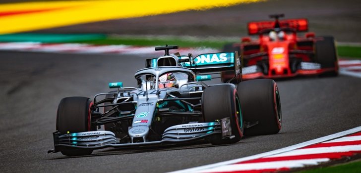 Hamilton y Vettel en China